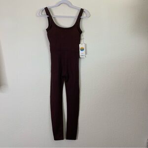 Vuori Womens halo essential jumpsuit brown mahogany Heather XS NWT